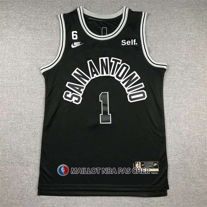 Maillot San Antonio Spurs Victor Wembanyama NO 1 Classic 2022-23 Noir